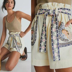 NWOT Anthropology Annaleigh Embroidered Shorts Small